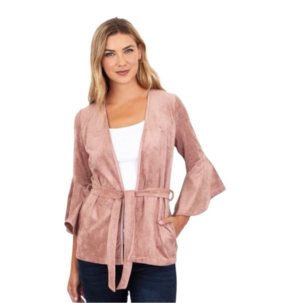 Kut from The Kloth Karina Faux Suede Wrap Jacket | Mauve | Size M